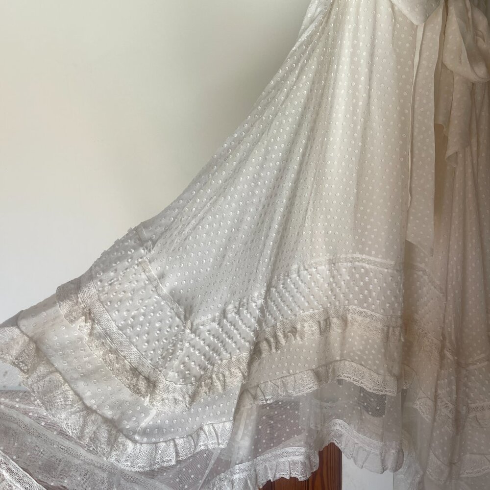 Zimmermann Cotton/Silk Lace Midi Skirt with Sash, size 1 - Picture 4 of 5